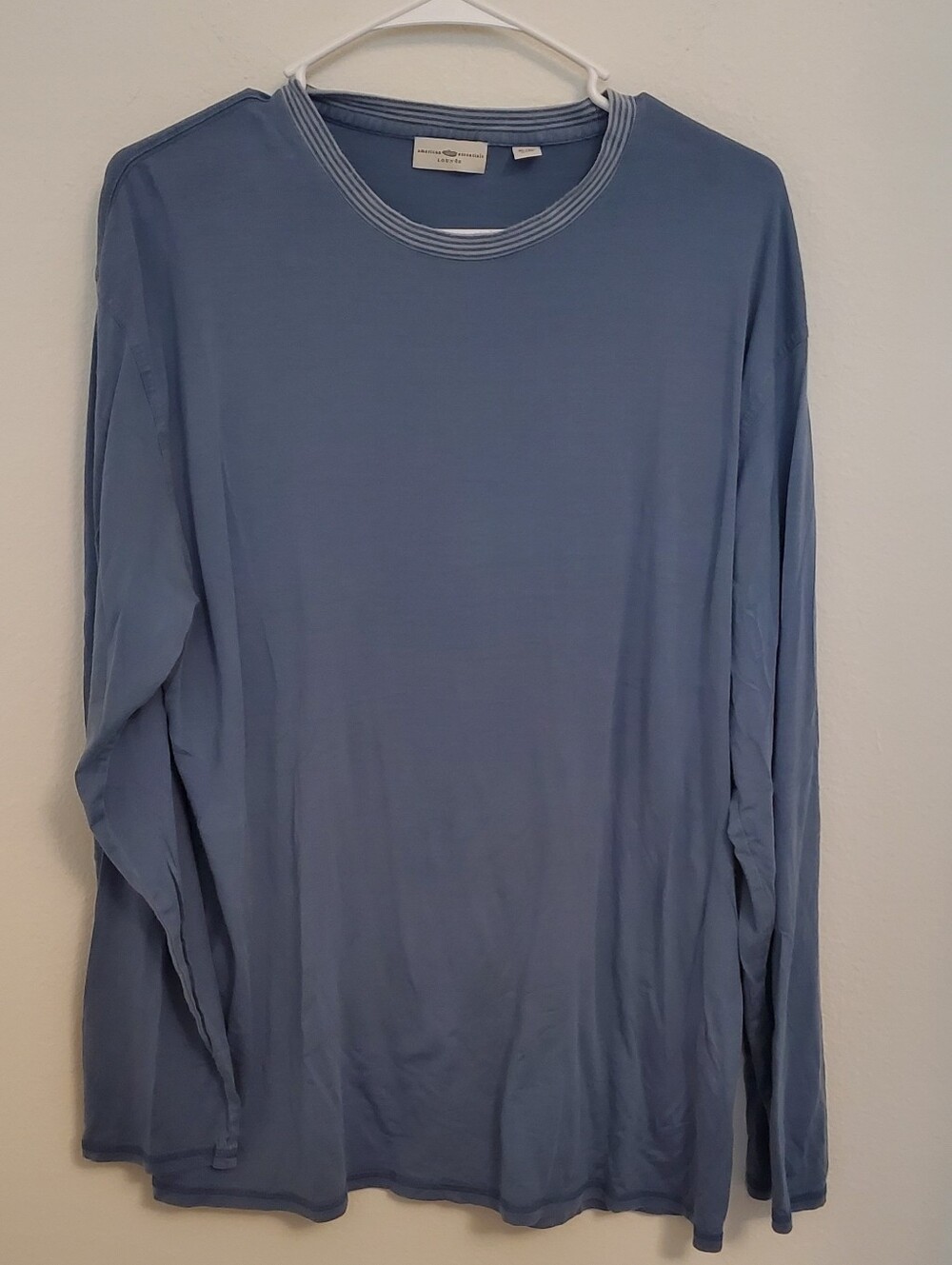 American Essentails Luxury Lounge Collection Blue Long Sleeve XL Silk Blend